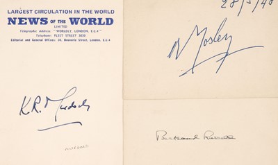 Lot 364 - Miscellaneous Signatures. An assorted collection of approx. 60 ink signatures, c. 1930s and later