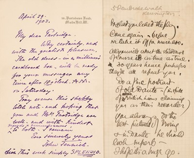 Lot 386 - Tenniel (John, 1820-1914). Autograph Letter Signed, 'John Tenniel', 29 April 1903