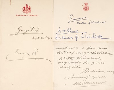 Lot 342 - Edward (Duke of Windsor & Wallis, Duchess of Windsor). A signed personal stationery card