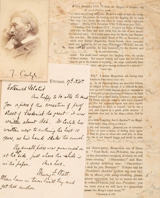 Lot 303 - Carlyle (Thomas, 1795-1881). Signed Photograph, 'T. Carlyle', albumen print by Elliott & Fry