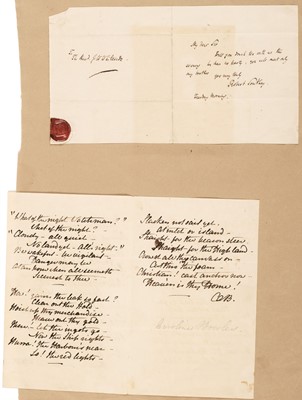 Lot 324 - Literary Autographs. A collection of approximately 20 autographs of writers, 18th & 19th century