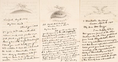 Lot 328 - Burritt (Elihu, 1810-1879). A group of 5 Autograph Letters Signed, 'Elihu Burritt'
