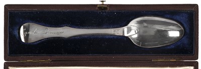 Lot 301 - Bonnie Prince Charlie. A silver teaspoon alleged to have been used by Charles Edward Stuart...
