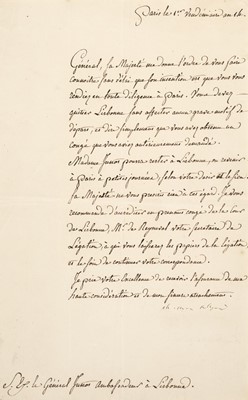 Lot 322 - Talleyrand-Périgord (Charles Maurice de, 1754-1838), signed letter, 1815