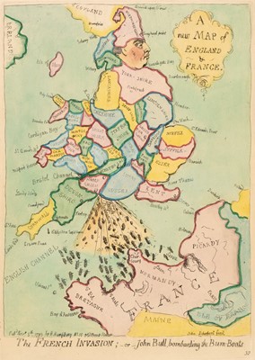 Lot 174 - Gillray (James). A New Map of England & France. The French Invasion..., 1793-1851
