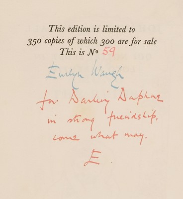 Lot 802 - Waugh (Evelyn). Love Among The Ruins, presentation copy, 1953