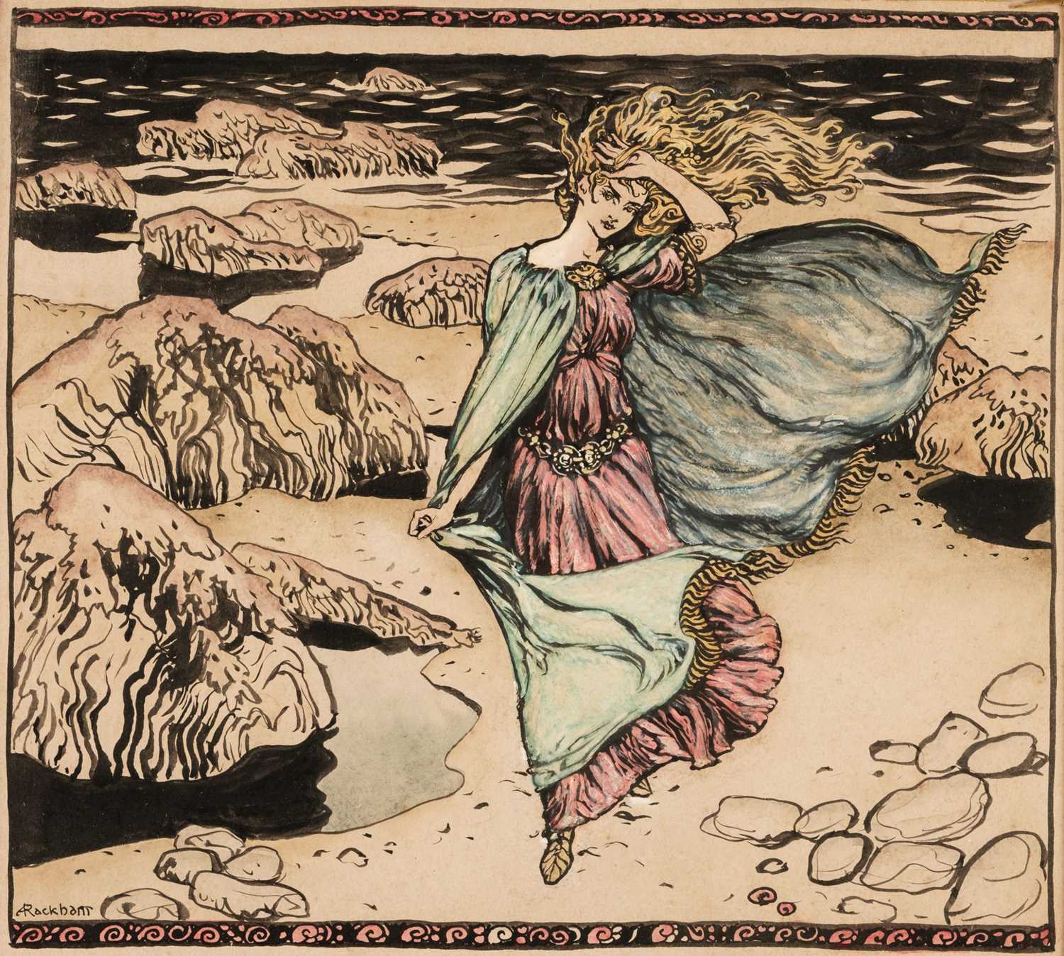 Lot 562 - Rackham (Arthur, 1867-1939). Princess by the Sea (from Irish Fairy Tales), circa 1920