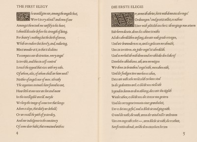 Lot 649 - Rilke (Rainer Maria). Duineser Elegien; Elegies from the Castle of Duino..., 1931