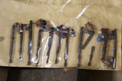 Lot 539 - Lace. A collection of bobbins and other lace-making accoutrements, 19th and 20th century