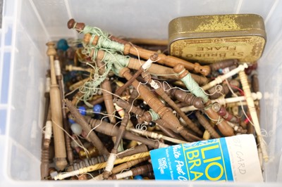 Lot 539 - Lace. A collection of bobbins and other lace-making accoutrements, 19th and 20th century