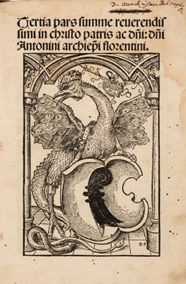 Lot 232 - Antoninus (Archbishop of Florence). Tertia pars summe.., [1511]
