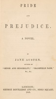 Lot 666 - Austen (Jane). Pride and Prejudice, 1849