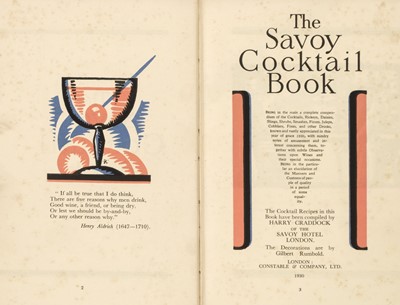Lot 726 - Craddock (Harry). The Savoy Cocktail Book..., being compiled by Harry Craddock of the Savoy Hotel