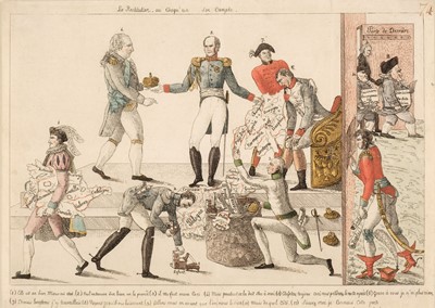 Lot 181 - Napoleonic Caricature. La Restitution ou Chaqu'un son Compte, circa 1815