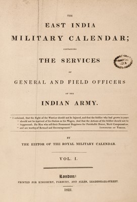 Lot 30 - Philippart, (John, editor). The East India Military Calendar..., 1823 & 1826