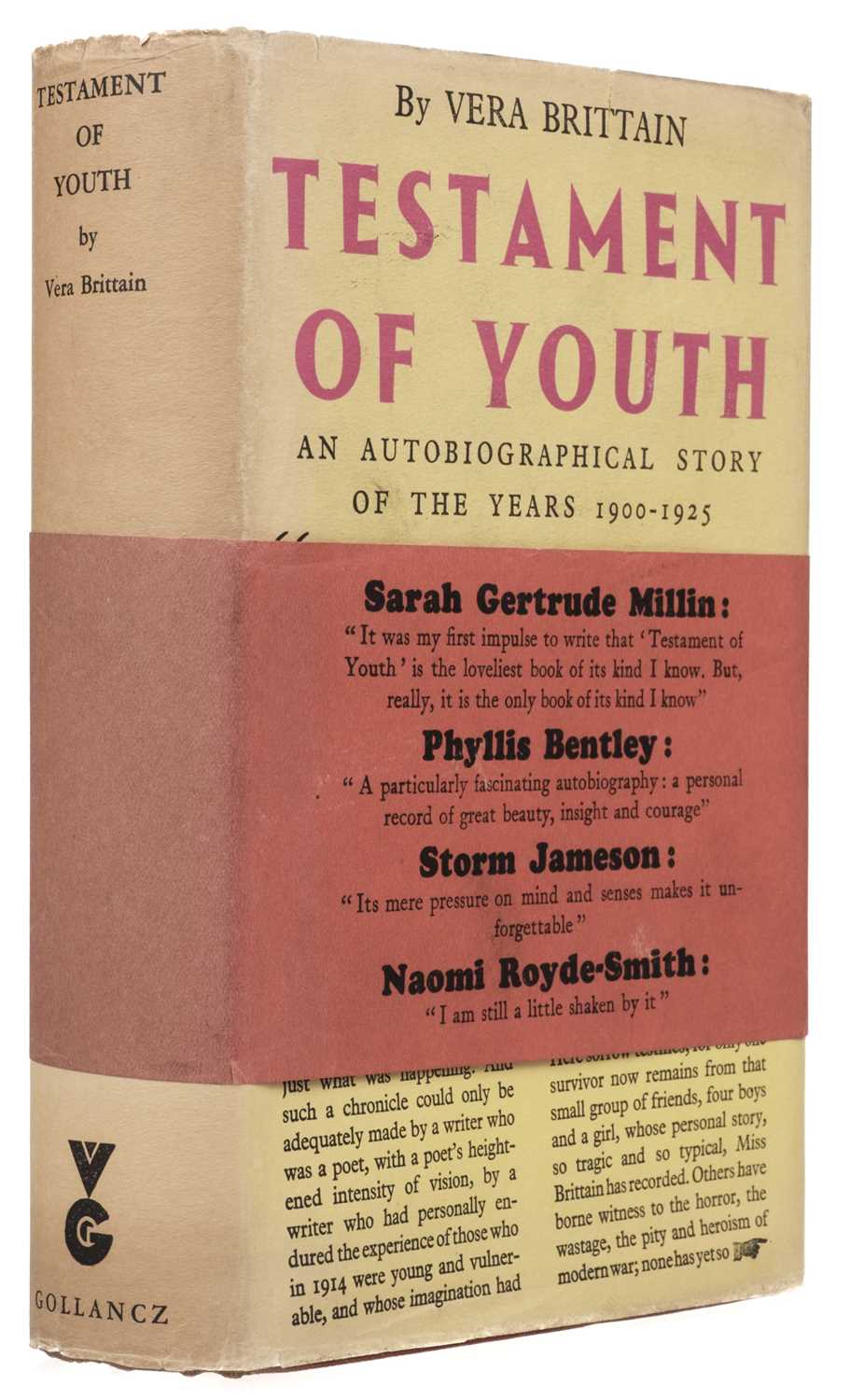 Lot 714 - Brittain (Vera). Testament of Youth, 1st edition, presentation copy, 1933