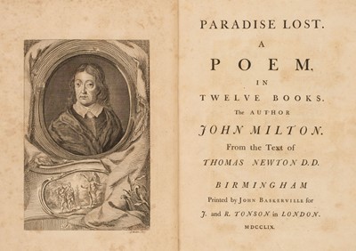Lot 281 - Milton (John). Paradise Lost. Birmingham: John Baskerville, 1759