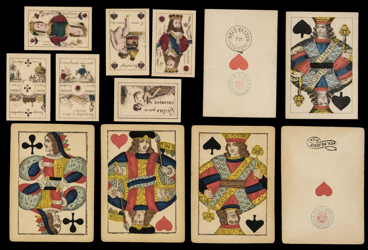 Lot 485 - Austrian playing cards. Vienna pattern I (large crown), Vienna: J. Nejedly, 1877-1881, & 4 others