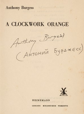Lot 716 - Burgess (Anthony). A Clockwork Orange, 1st edition, 1st issue, double-signed, 1962