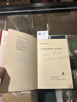 Lot 716 - Burgess (Anthony). A Clockwork Orange, 1st edition, 1st issue, double-signed, 1962