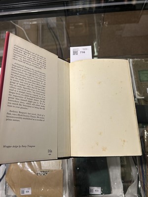 Lot 716 - Burgess (Anthony). A Clockwork Orange, 1st edition, 1st issue, double-signed, 1962