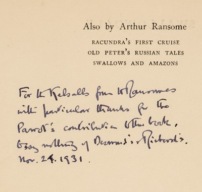 Lot 682 - Ransome (Arthur). Swallowdale, 1st edition, 1931