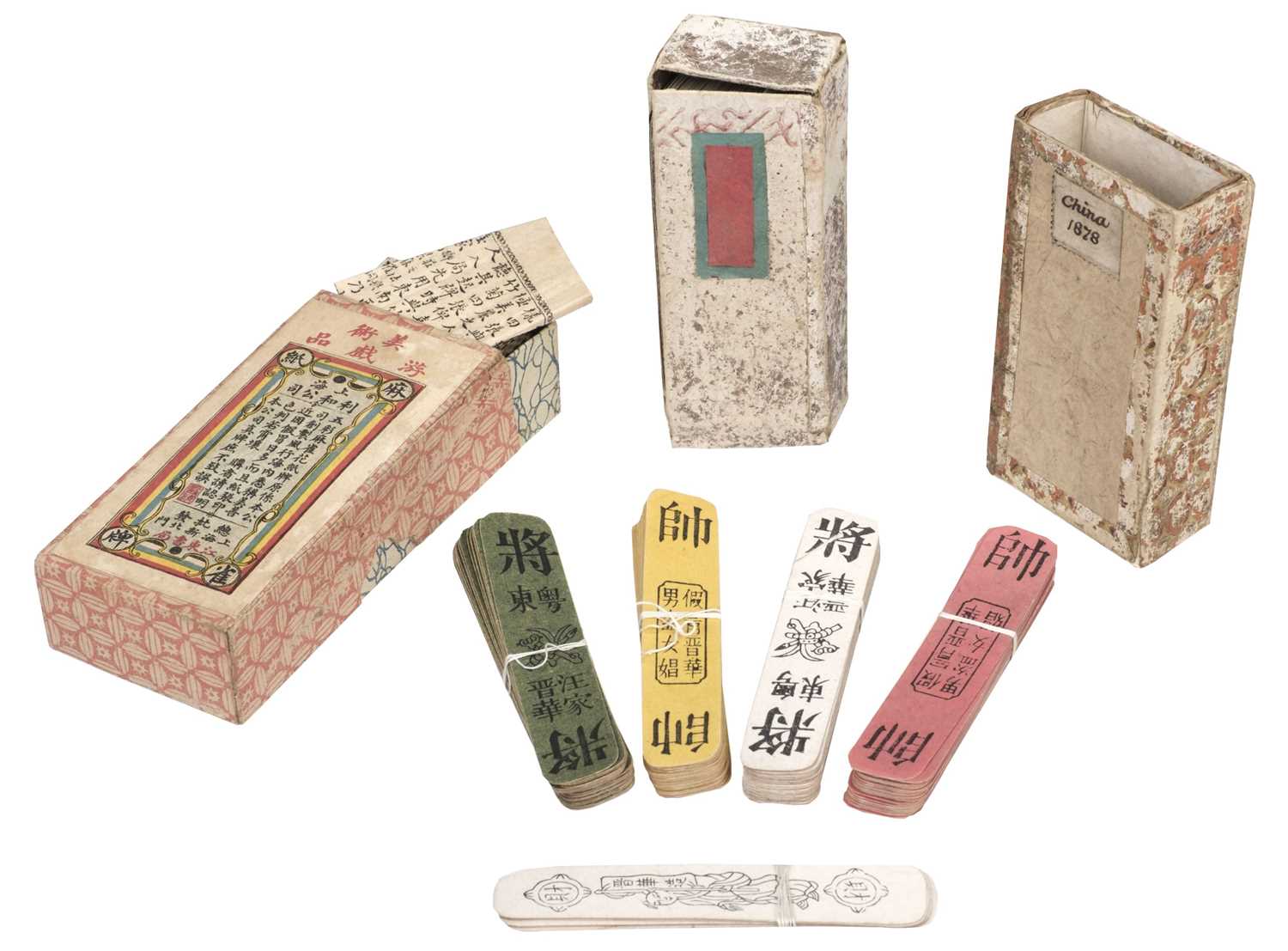 Lot 488 - Chinese-type playing cards. Four Colour Chess cards, Soo Sik P'ai, circa 1878, & 36 others