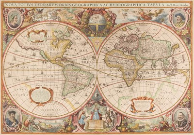 Lot 151 - World. Hondius (Henricus), Nova totius Terrarum Orbis Geographica..., circa 1636