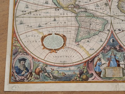 Lot 151 - World. Hondius (Henricus), Nova totius Terrarum Orbis Geographica..., circa 1636