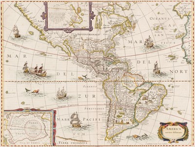 Lot 102 - Americas. Hondius (J. & Jansson Jan), America noviter delineata, Amsterdam, circa 1641