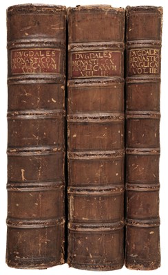 Lot 60 - Dugdale (William & Dodsworth, Roger). Monasticon Anglicanum, 3 volumes, mixed eds., 1682-61-73