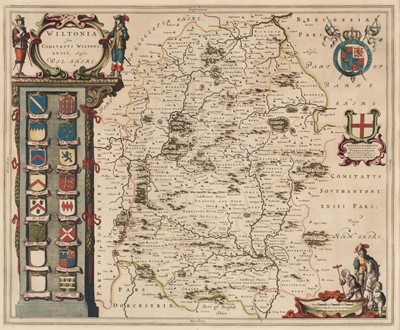 Lot 148 - Wiltshire. A Collection of 20 maps, 17th-19th century