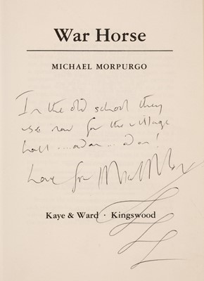Lot 767 - Morpurgo (Michael). War Horse, 1st edition, Kingswood: Kaye & Ward, 1982
