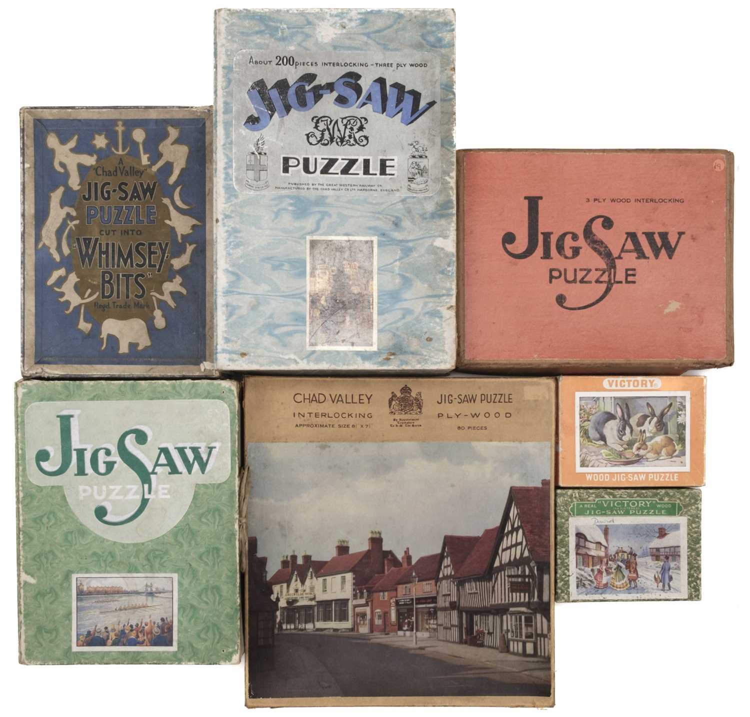 Lot 475 - Jigsaw Puzzles. A small collection of 55 jigsaw puzzles, mainly early 20th century