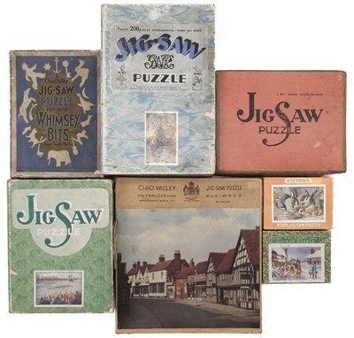 Lot 475 - Jigsaw Puzzles. A small collection of 55 jigsaw puzzles, mainly early 20th century