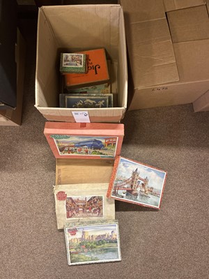 Lot 475 - Jigsaw Puzzles. A small collection of 55 jigsaw puzzles, mainly early 20th century