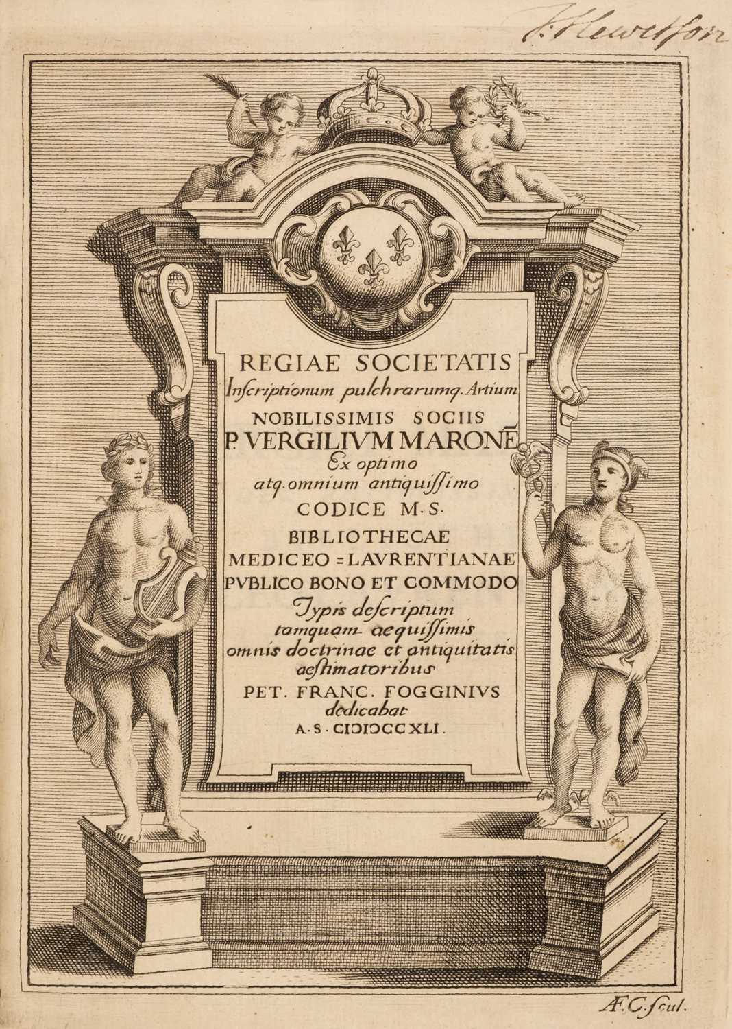 Lot 277 - Virgilius. Codex antiquissimus a Rufio Turcio Aproniano, Florence, 1741