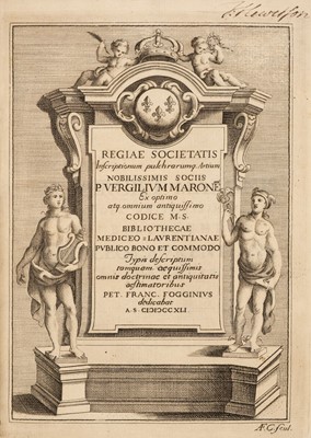 Lot 277 - Virgilius. Codex antiquissimus a Rufio Turcio Aproniano, Florence, 1741