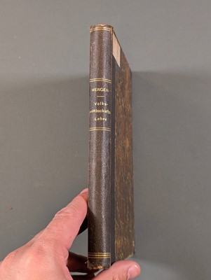 Lot 338 - Menger (Carl). Grundsätze der Volkswirtschaftslehre ... [all published], Vienna, 1871