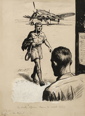 Lot 570 - Stead (Leslie Leonard, 1899-1966). 'The duty officer came to meet him', original artwork