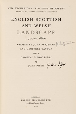 Lot 702 - Betjeman (John, 1906-1984). English, Scottish and Welsh Landscape 1700-c. 1860., 1944