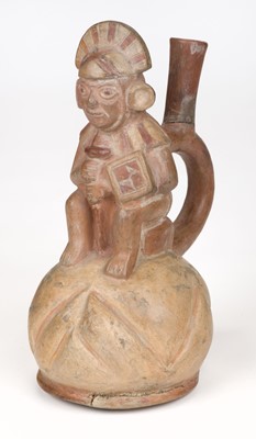 Lot 668 - Mochre culture. An ancient Peruvian stirrup jug