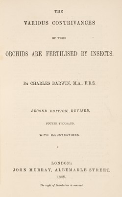 Lot 81 - Darwin (Charles). The Various Contrivances by which Orchids are Fertilised, 2nd edition, 1888