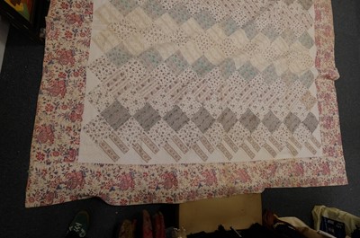 Lot 513 - Quilt. A large patchwork quilt, late 18th/early 19th century