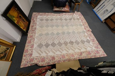 Lot 513 - Quilt. A large patchwork quilt, late 18th/early 19th century