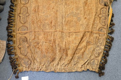Lot 432 - Curtains. A pair of large embroidered curtains, probably Middle Eastern, early-mid 19th century
