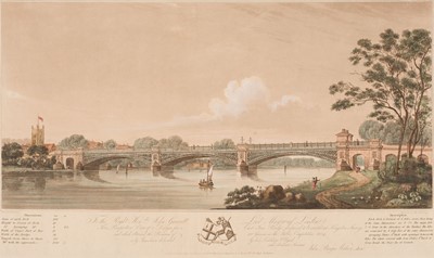 Lot 170 - Dubourg (Matthew). Perspective View of a Design for a Cast Iron Bridge ... at Kingston, Surrey, 1824