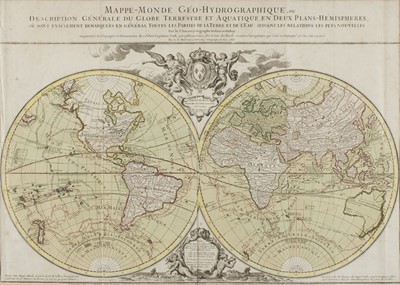 Lot 152 - World. Jaillot (A. H.), Mappe-Monde Geo-Hydrographique ou Description Generale du Globe..., 1786