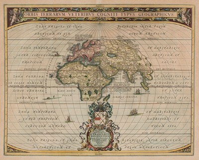 Lot 153 - World. Jansson (Jan), Orbis Terrarum Veteribus Cogniti Typus Geographicus, Amsterdam, circa 1650