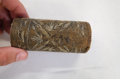 Lot 437 - Embroidered Case. An embroidered case, possibly for letters, probably Native American, early 19th c.